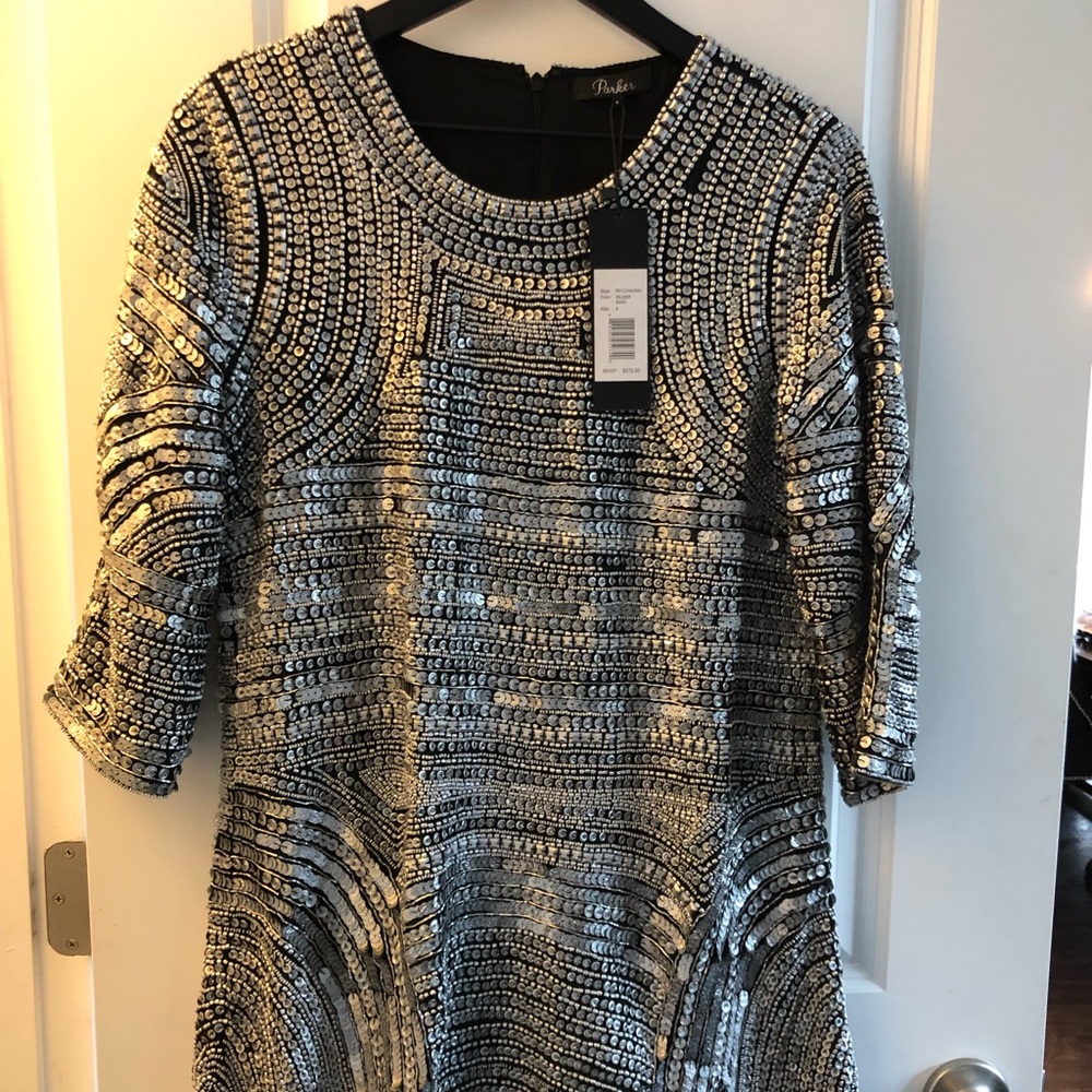 COPY - Parker Silver Sequin Shift Dress